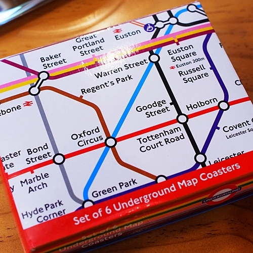 [세일] 영국수입 지하철맵 티코스터 컵받침 6개 1set