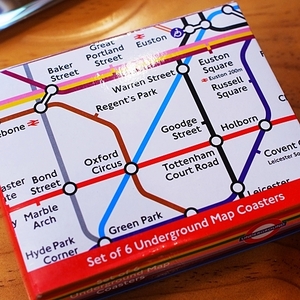 [세일] 영국수입 지하철맵 티코스터 컵받침 6개 1set